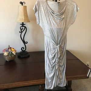 Casual drape neck, ruched, tie front dress